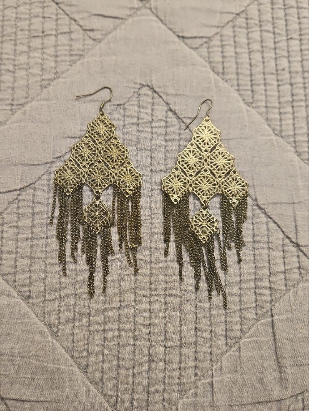 5 For $15 Silver Filigree Tassel Drop Earrings - Elegant Women's Jewelry - Picture 2 of 4